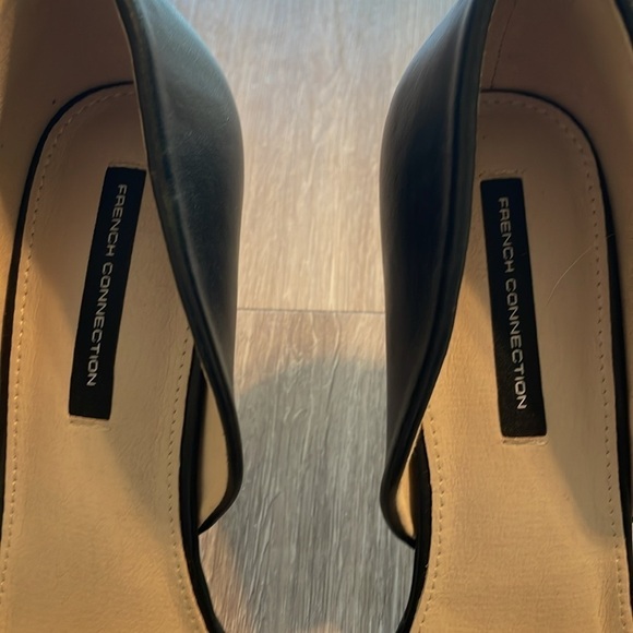 French Connection Women’s Pointy D’orsey Heels Size 10 Black Leather Cocktail - Picture 5 of 15